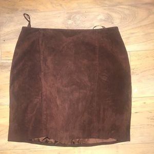 Suede mini skirt
